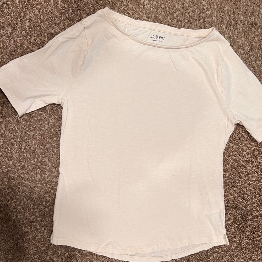 Organic slub cotton elbow-sleeve T-shirt